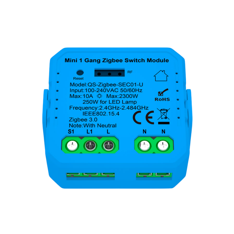 ANTIK Smart Mini 1 Kanálový prepínací modul Zigbee s Neutrálom