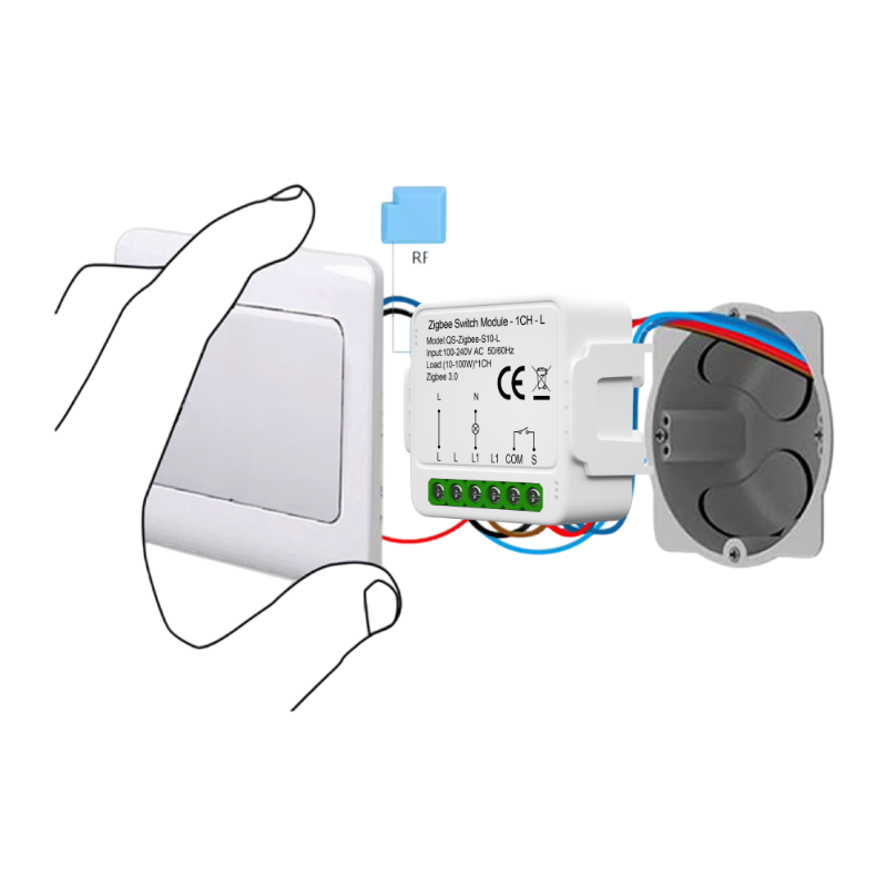 ANTIK Smart 1 Kanálový prepínací modul Zigbee bez neutrálu