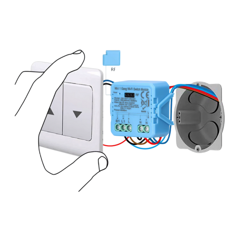 ANTIK Smart Mini 2 kanálový prepínací modul Zigbee s Neutrálom ATK-SEC02