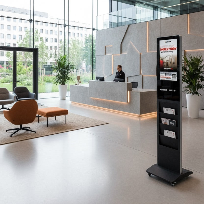 ANTIK Interiérový 21" displej s držiakom na letáky